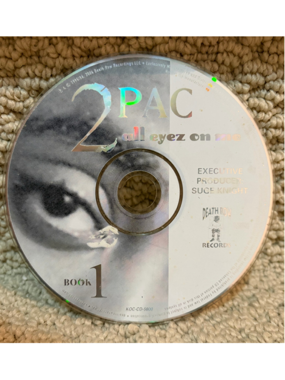 2Pac All Eyez On Me Book 1 CD Death Row Records Silver Black One Size